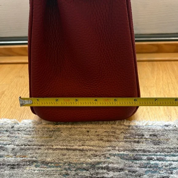 Elegant Burgundy Satchel with Gold Hardware - Picture 5 of 7